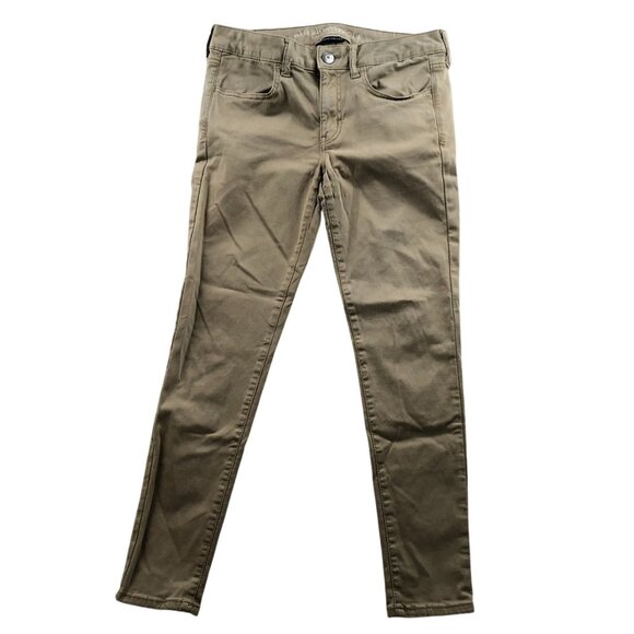 American Eagle Outfitters Womens Jeans Size 8 Skinny Jeggings Stretch Casual Tan - Picture 1 of 14